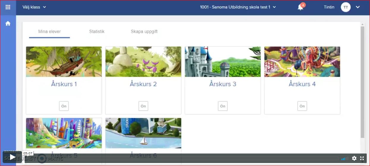 lärare manuell instruktionsvideo skärmdump för Bingel | Sanoma Utbildning