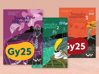 Tre omslag till Svenska Impulser för gymnasiet