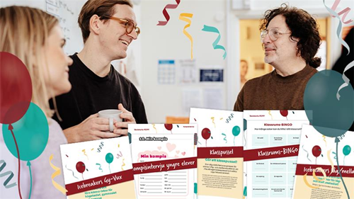 Ett gäng lärara pratar i ett lärarrum