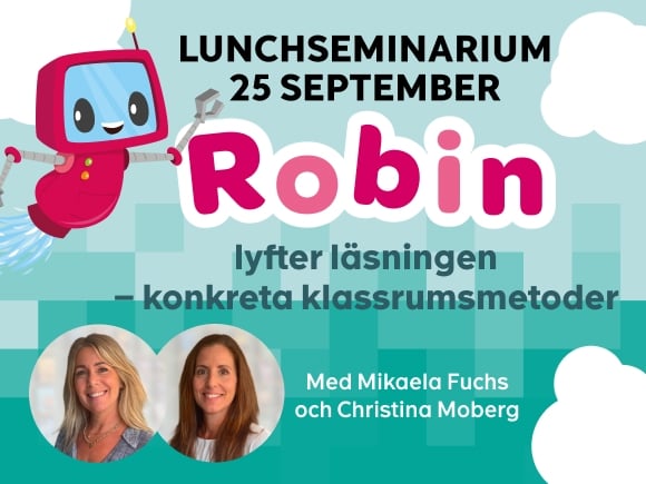 Bild på Robin. Text "Lunchseminarium 25 september"